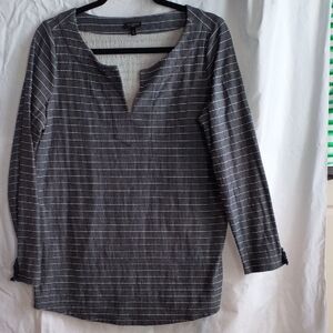 Talbots Charcoal Striped Blouse